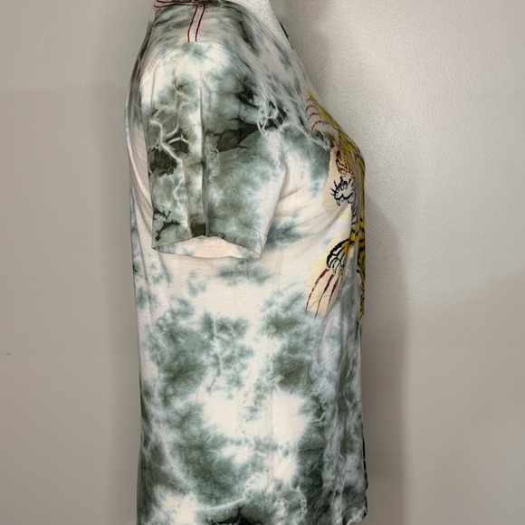 Lucky Brand Green and White Tie-Dye T-Shirt - Picture 3 of 7